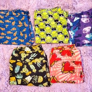 COPY - LuLaRoe leggings TC fish Kermit Maleficent succulent heart